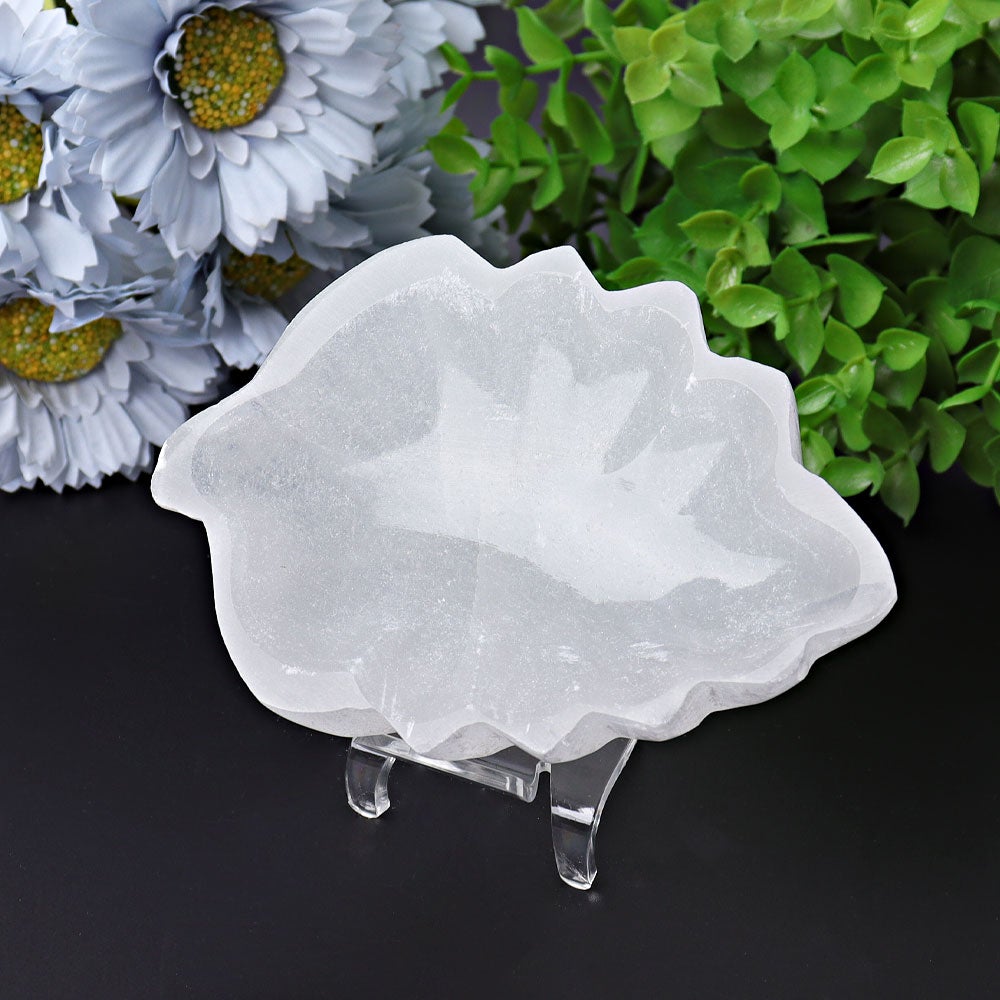 4.8" Selenite Leaf Shape Bowl Crystal Carving Crystal wholesale suppliers