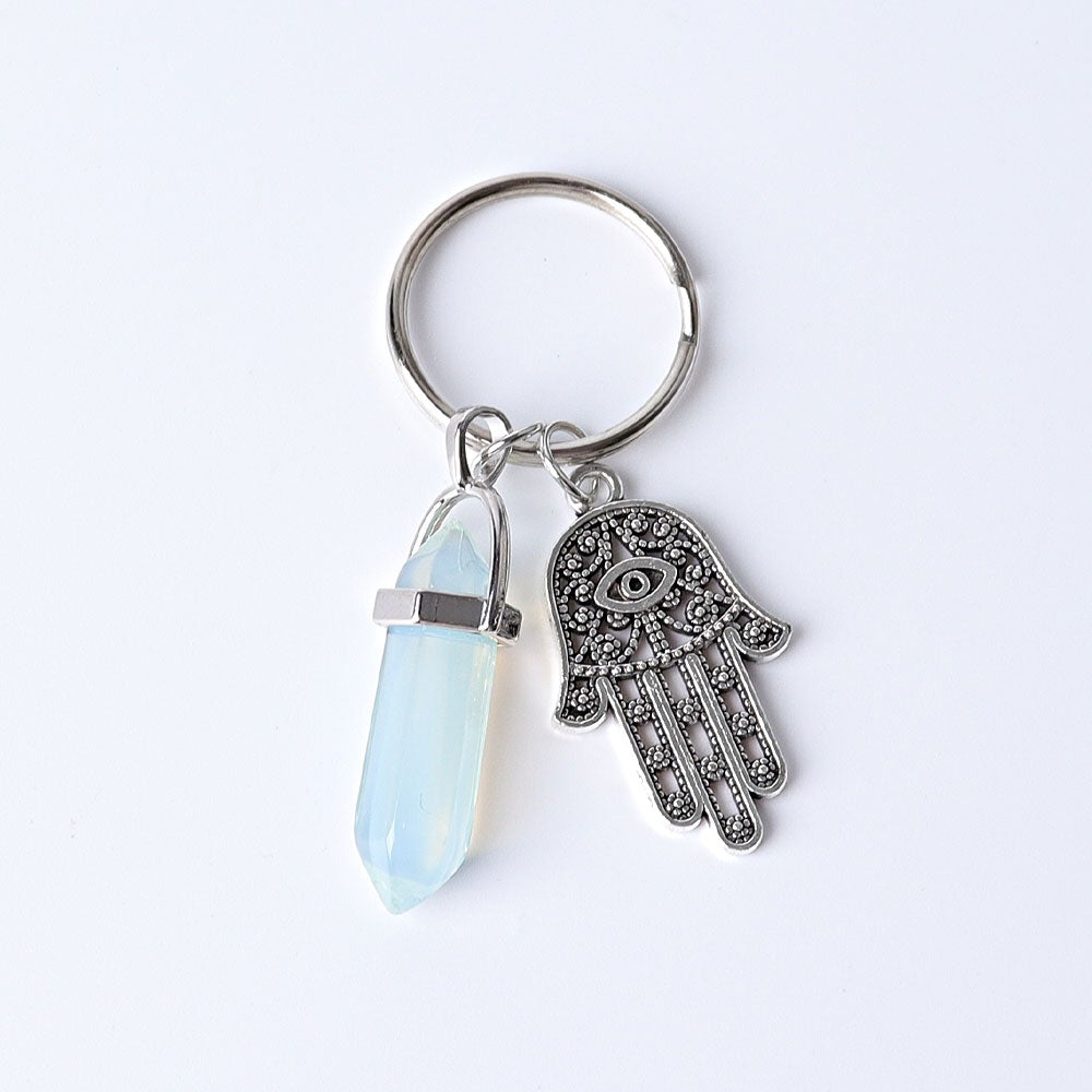 2.5“ Double Terminated Point with Devil's Eye Hand Key Chain for DIY Crystal wholesale suppliers