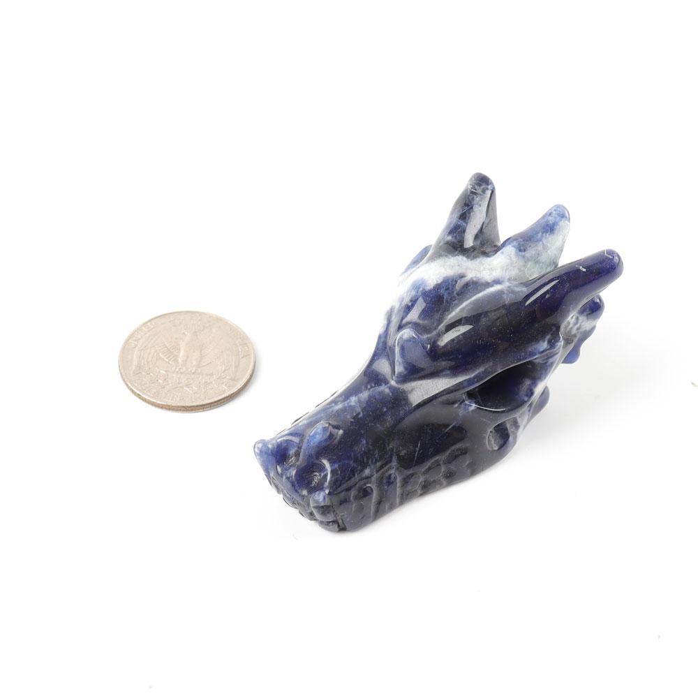 Sodalite Dragon Head Crystal Carvings