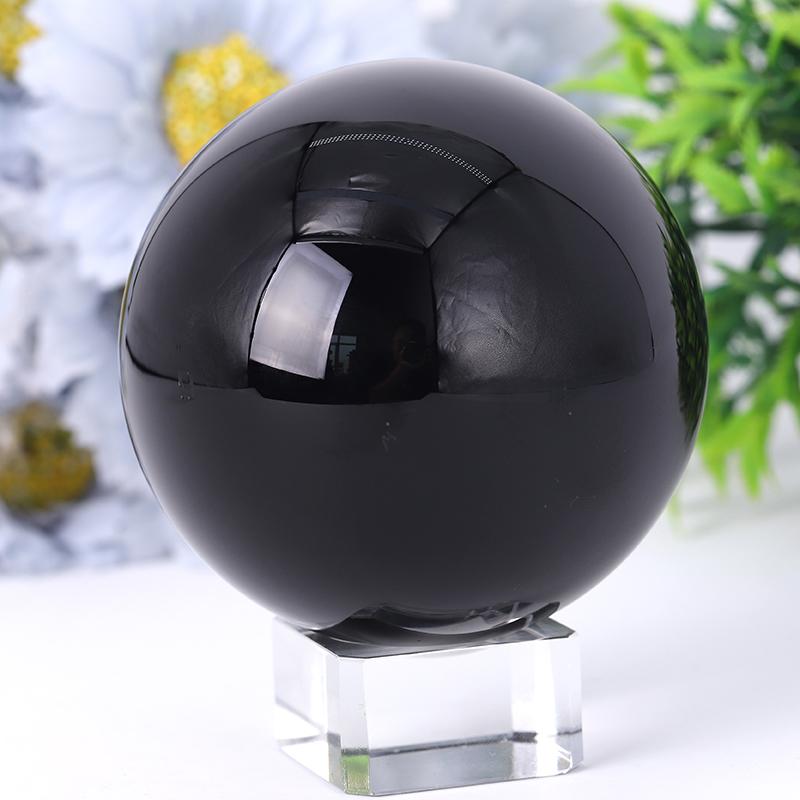 2.0"-4.0" Black Obsidian Sphere Crystal wholesale suppliers