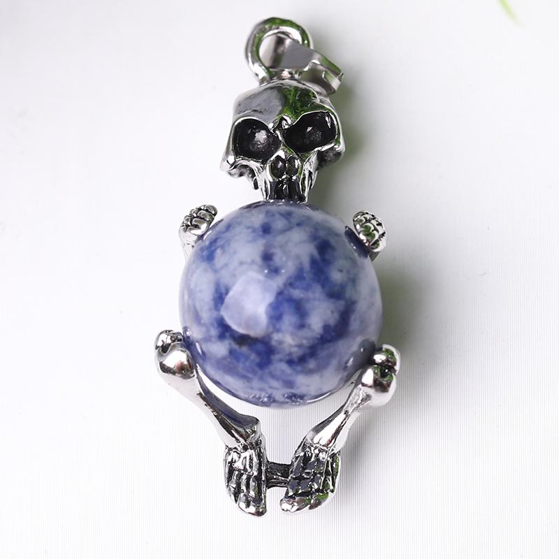 Wholesale Silver Skeleton Wrapped Round Ball Crystal Pendant Crystal wholesale suppliers