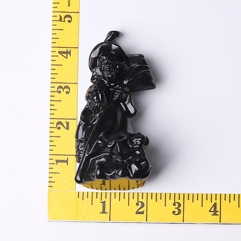 4.5" Black Obsdian Witch Crystal Carvings for Halloween Crystal wholesale suppliers