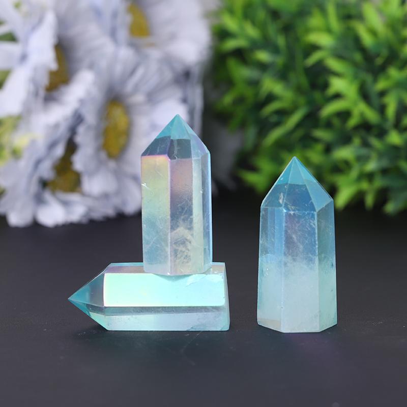 Wholesale Natural Blue Angel Aura Clear Quartz Crystal Points Healing Crystals Crystal wholesale suppliers