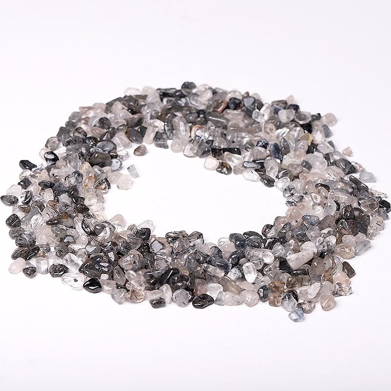 0.1kg Different Size Natural Blak Tourmaline in Quartz Chips Crystal Chips for Decoration Crystal wholesale suppliers