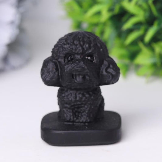 Black Obsidian Teddy Dog Crystal Carvings Crystal wholesale suppliers