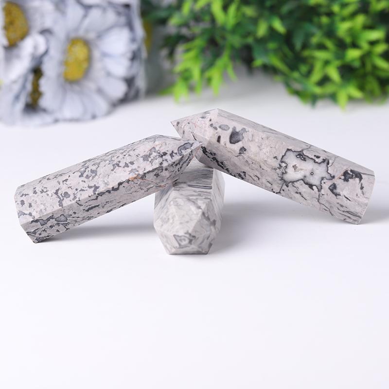 Wholesale Natural Picasso Jasper Point Crystal Tower Healing Stone for Feng Shui Decoration Crystal wholesale suppliers