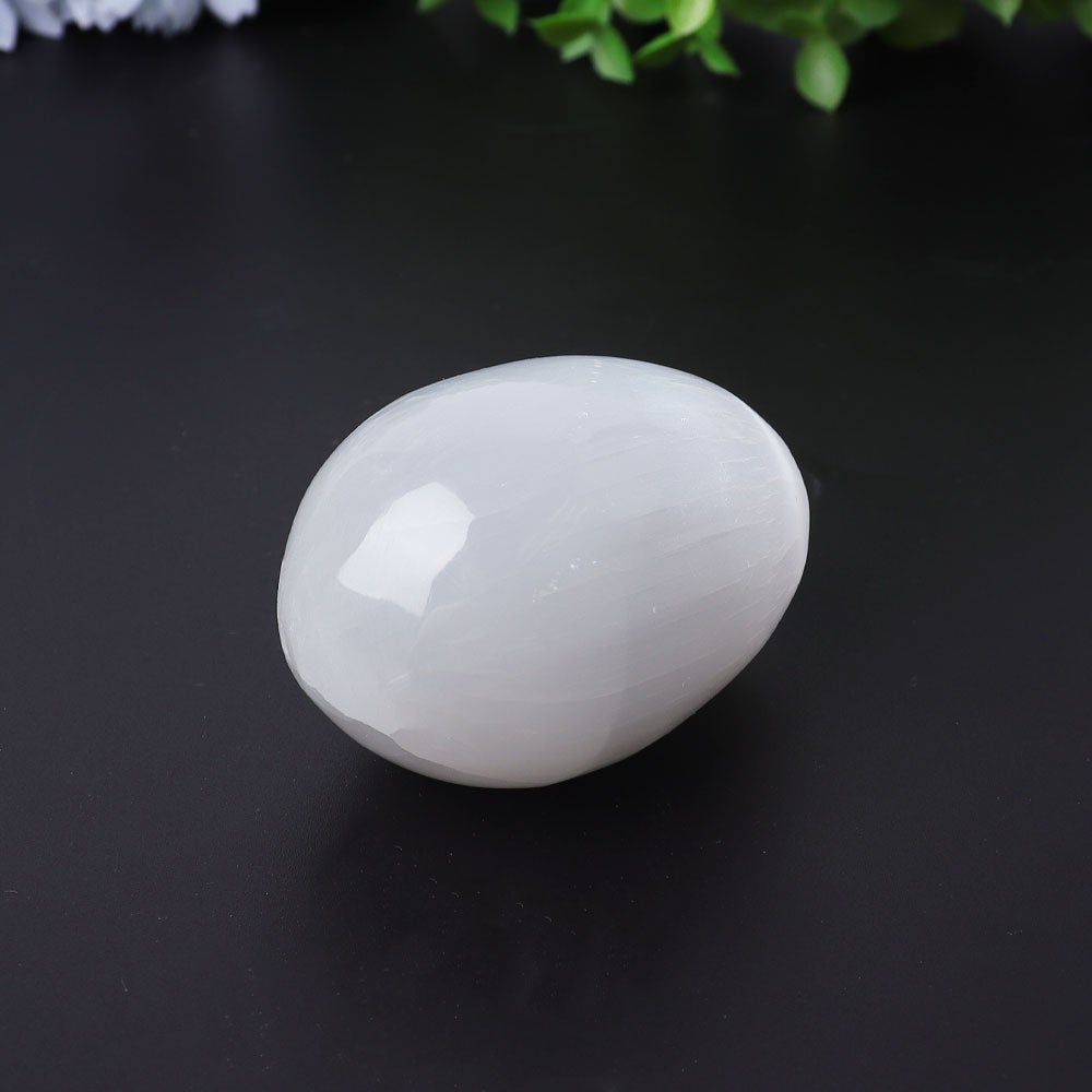 2.5" Selenite Egg Palm Stone Crystal wholesale suppliers