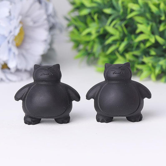 1.8" Black Obsidian Snorlax Crystal Carvings Crystal wholesale suppliers