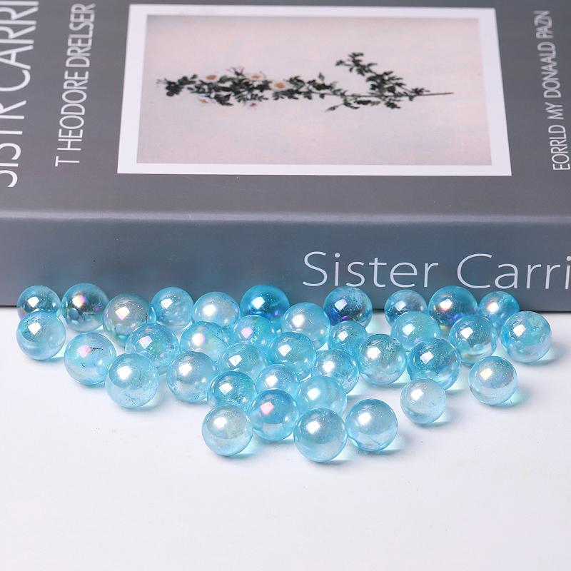 0.5-0.7'' High Quality Blue Aura Crystal Spheres Crystal Balls for Healing Crystal wholesale suppliers