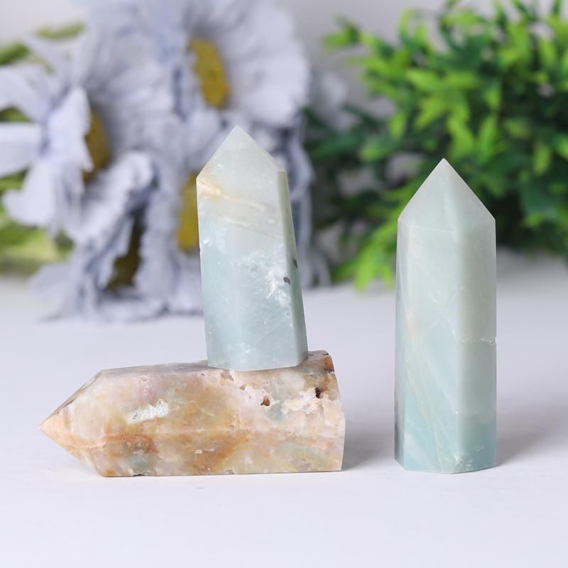 Natural Caribbean Calcite Points Meditation Sky Blue Crystal Point Healing Crystal Towers Crystal wholesale suppliers