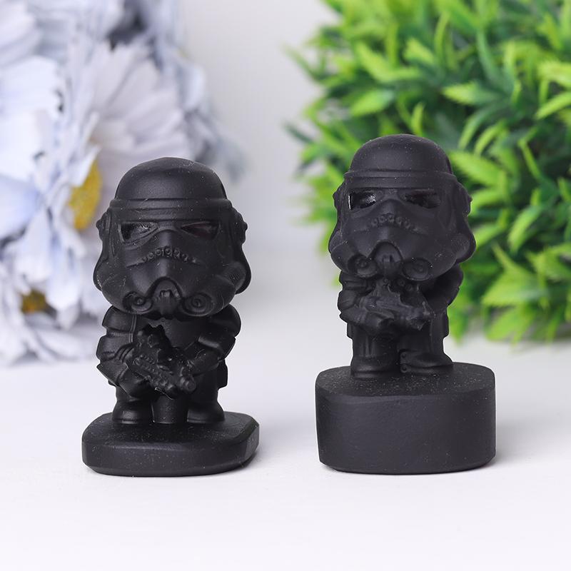 2.5" Black Obsidian Darth Vader Crystal Carvings Crystal wholesale suppliers