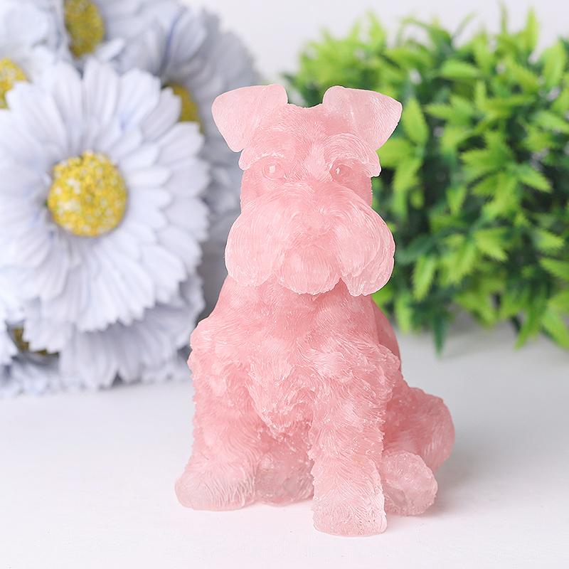 4.2" Crystal Chips Resin Schnauzer Carving for Decoration Crystal wholesale suppliers