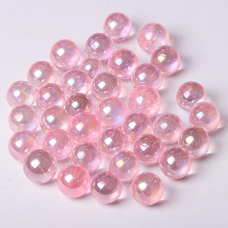 0.5-0.7'' High Quality Pink Aura Crystal Spheres Crystal Balls for Healing Crystal wholesale suppliers