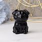 2.3" Black Obsidian Pug Dog Crystal Carvings Crystal wholesale suppliers
