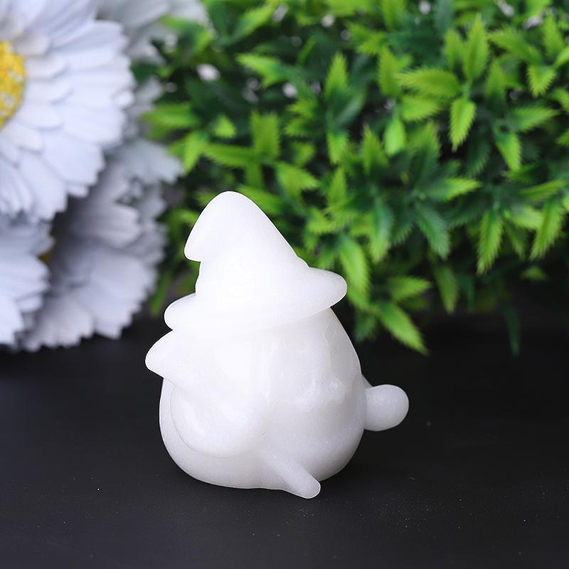 2.2" White Jade Pumpkin Ghost Crystal Carvings for Halloween Crystal wholesale suppliers