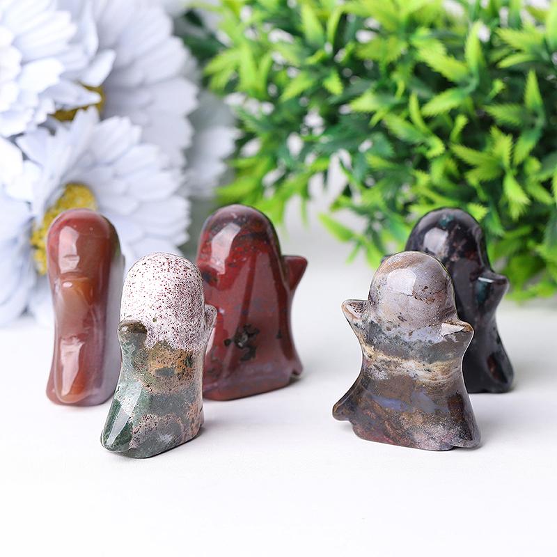 1.8" Ocean Jasper Ghost Crystal Carvings for Halloween Crystal wholesale suppliers