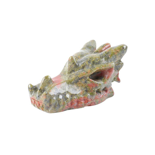 Unakite Dragon Head Carvings