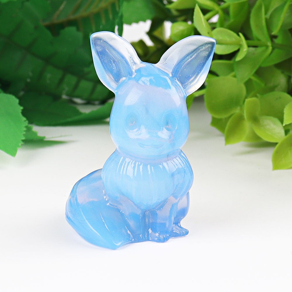 1.95" Blue Opalite Pokemon Evee Crystal Carvings Crystal wholesale suppliers