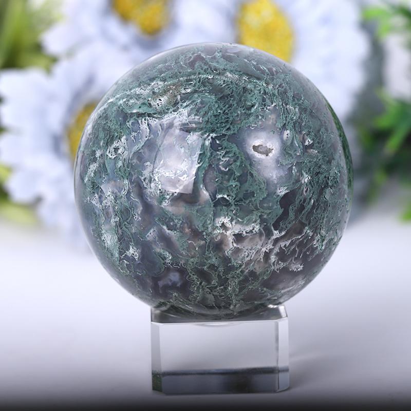 2.0"-4.5" Moss Agate Sphere Crystal wholesale suppliers