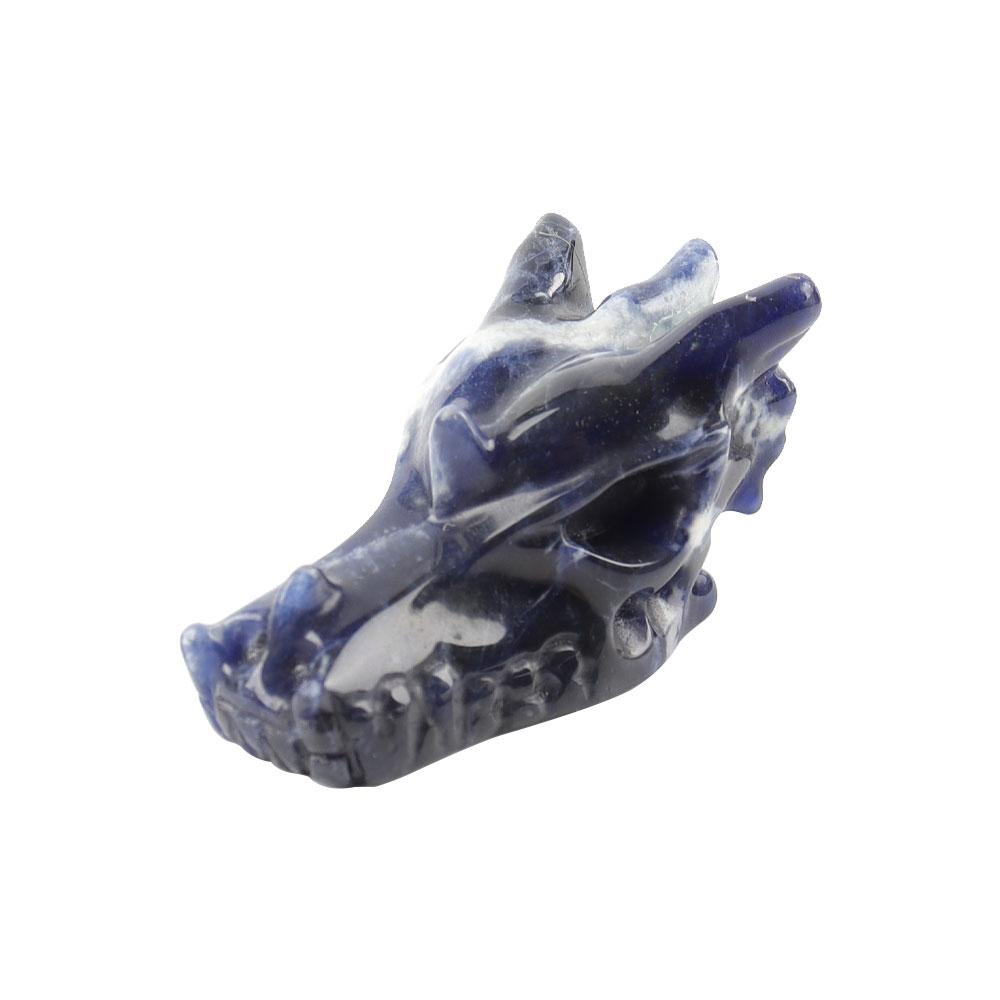 Sodalite Dragon Head Crystal Carvings