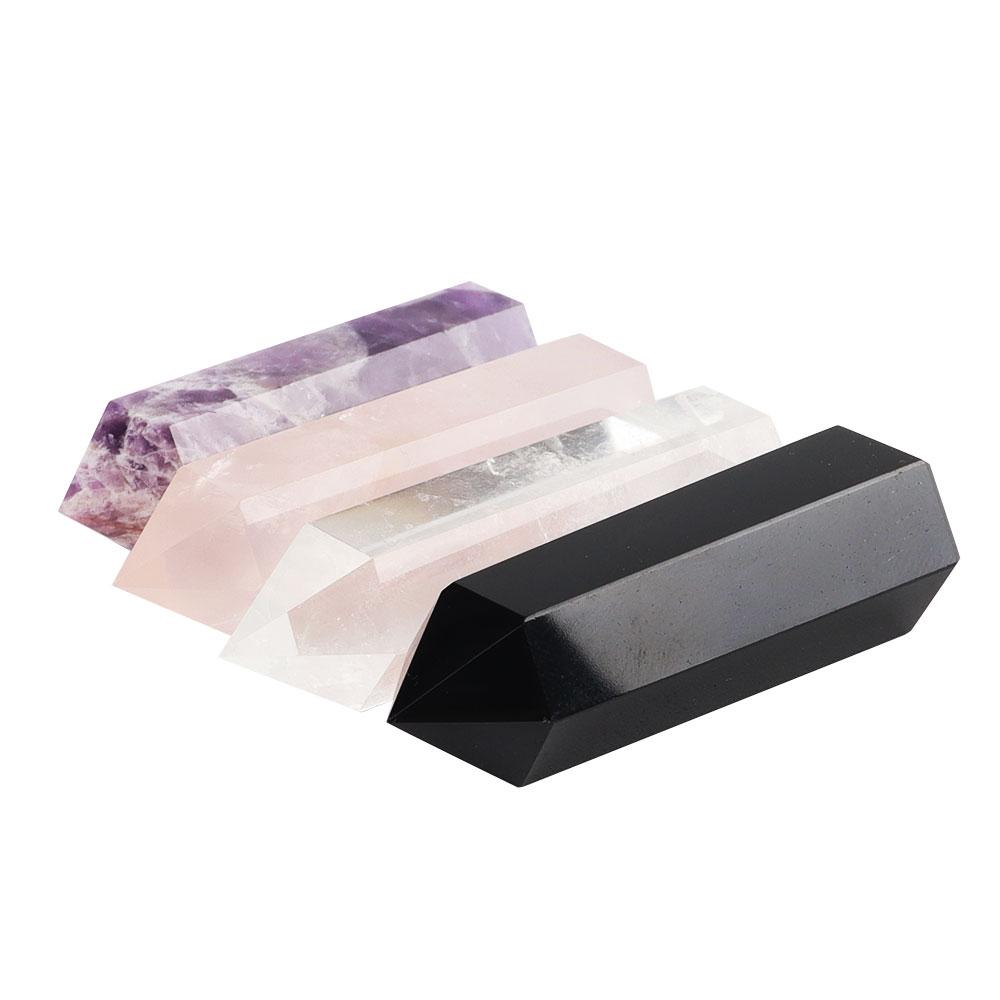 4pcs Amethyst Rose Quartz Rock Quartz Black Obsidian Natural Crystal Points Wands for Healing Crystal wholesale suppliers