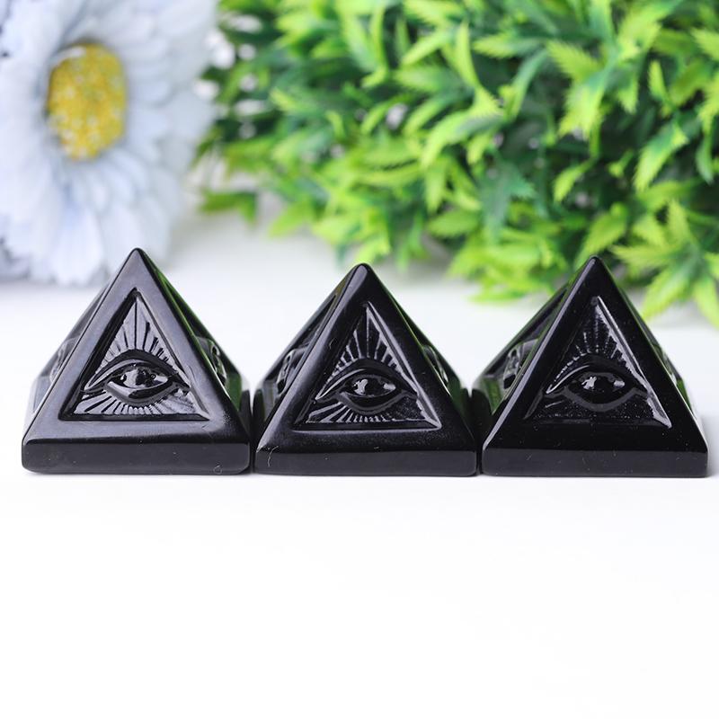 1.6" Black Obsidian Pyramid Crystal Carvings Crystal wholesale suppliers