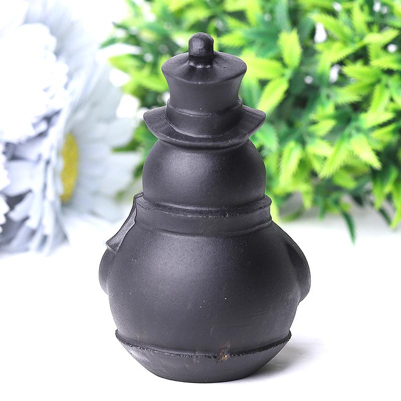 3.7" Black Obsidian Snowman Crystal Carvings Crystal wholesale suppliers