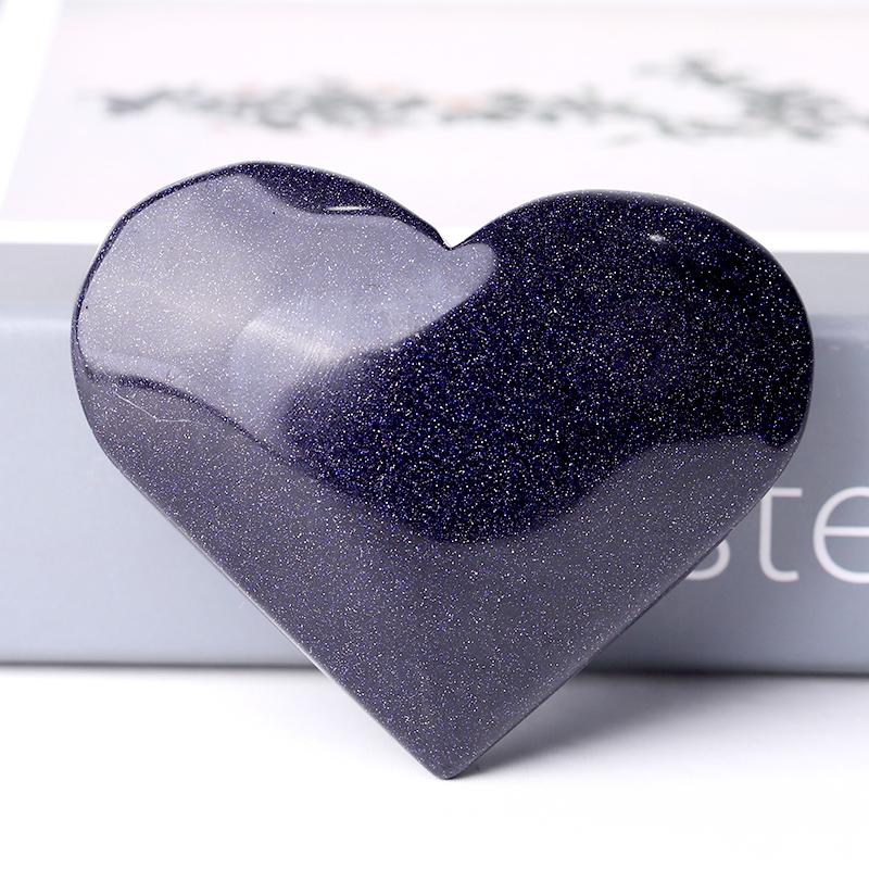 2.5-3.0" Blue Sandstone Heart Shape Crystal Carvings Crystal wholesale suppliers