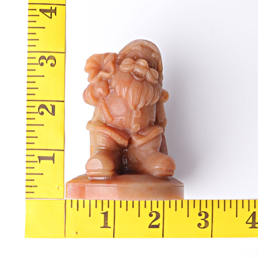 3" Peach Aventurine Santa Claus Crystal Carvings for Christmas Crystal wholesale suppliers