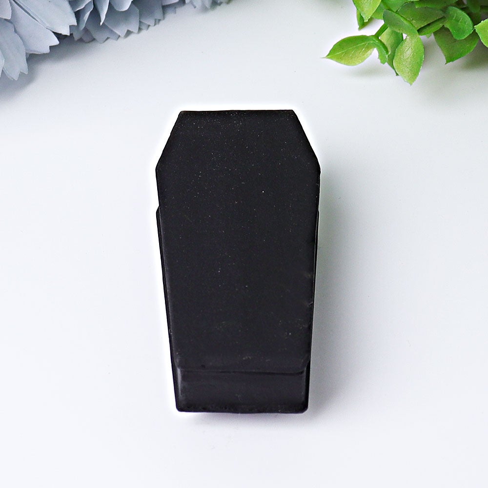 3.1" Matt Black Obsidian Coffin Crystal Carvings Crystal wholesale suppliers