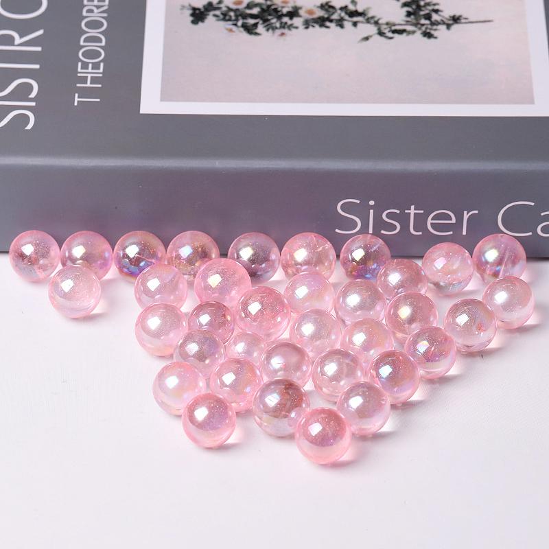 0.5-0.7'' High Quality Pink Aura Crystal Spheres Crystal Balls for Healing Crystal wholesale suppliers