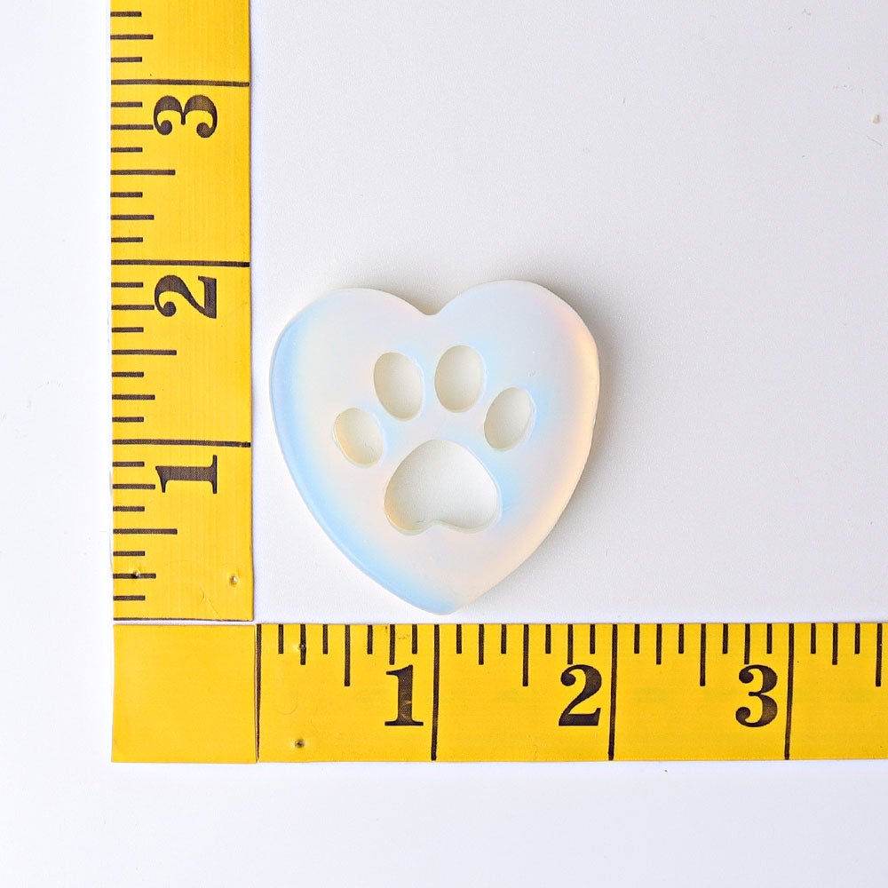 1.9" Opalite Heart with Cat Paw Crystal Carvings Crystal wholesale suppliers