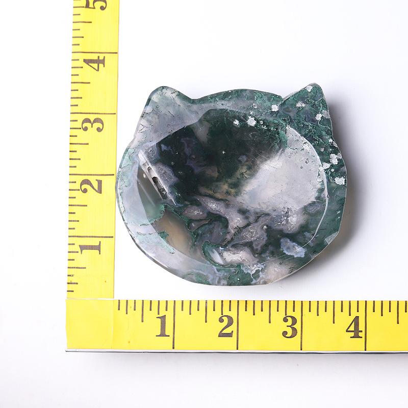 3.5" Moss Agate Cat Head Bowl Crystal Carvings Crystal wholesale suppliers