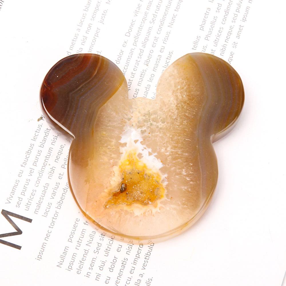 Druzy Agate Mickey Head Carvings