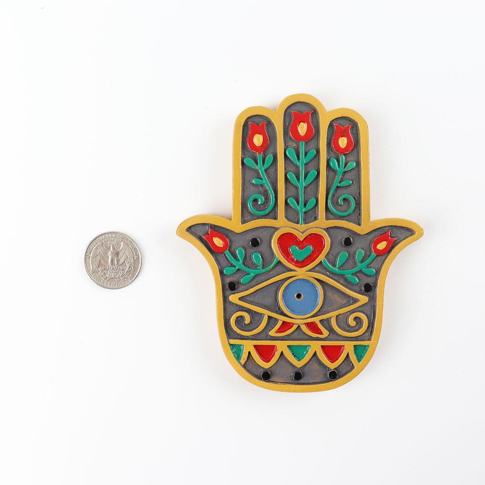 Resin Colorful Buddha Hand Plate Incense Holder