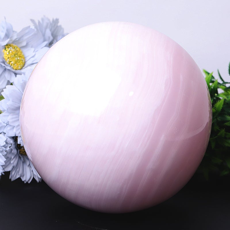 6" Unique Pink Aragonite Crystal Sphere