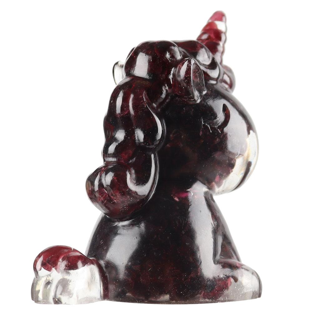 Garnet Crystal Chips Resin Unicorn