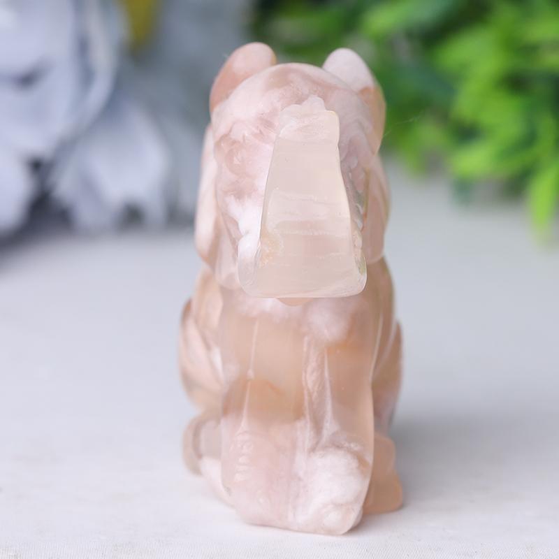 2" Flower Agate Elephant Crystal Carvings Crystal wholesale suppliers