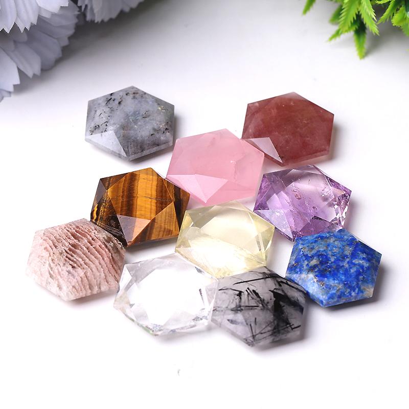 1" Crystal Hexagon Pocket Stone  for Pendant for DIY Crystal wholesale suppliers