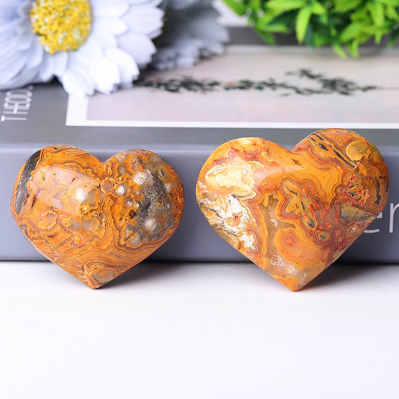 2.0-2.5" Crazy Agate Heart Shape Crystal Carving Crystal wholesale suppliers