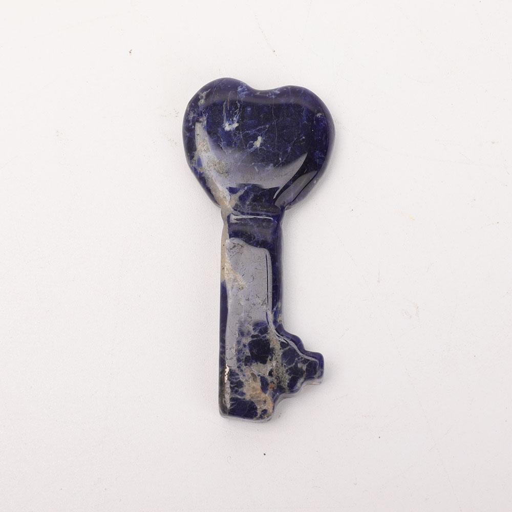 3" Sodalite Heart Key Carvings 1pc