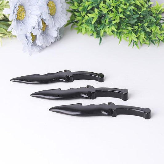 6" Hot Sale Black Obsidian Knife Carving Crystal wholesale suppliers