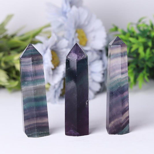 High Quality Crystal Wand Points Colorful Fluorite Tower Small Rainbow Fluorite Point Crystal wholesale suppliers