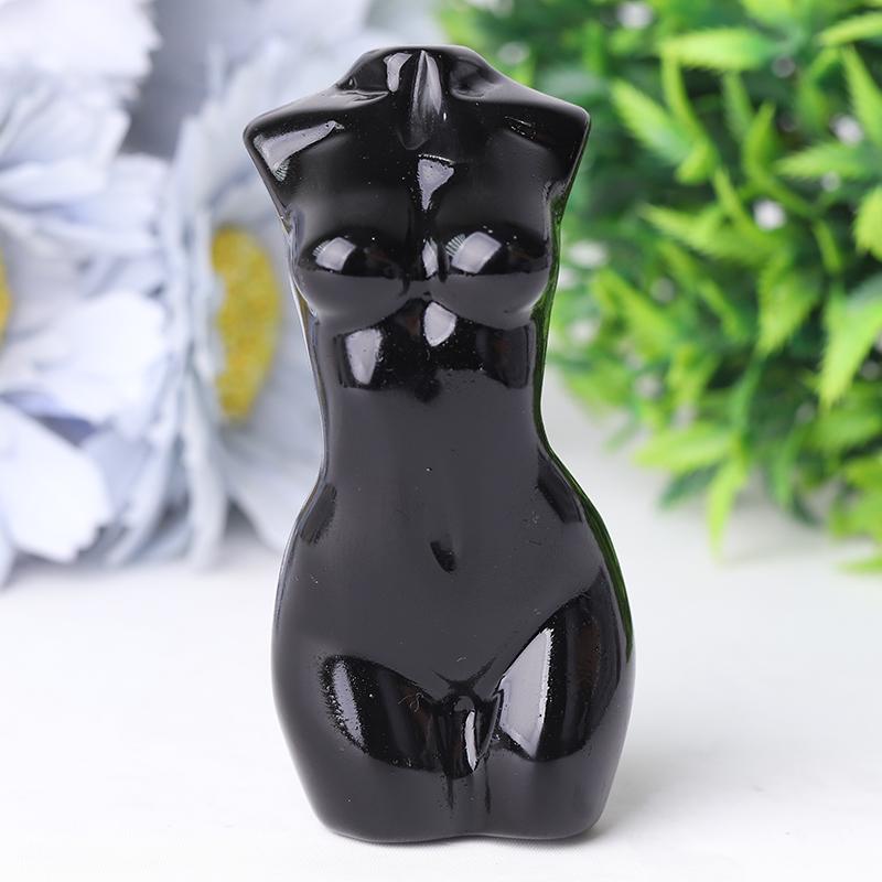 3" Black Obsidian Woman Model Body Crystal Carvings Crystal wholesale suppliers