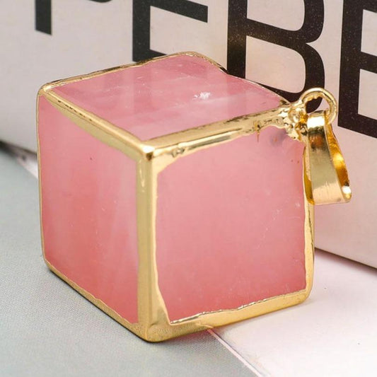 Rose Quartz Cube Pendant Crystal wholesale suppliers