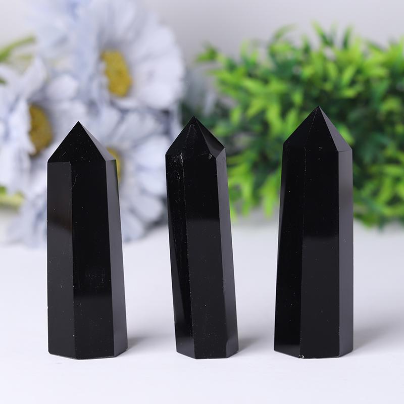 Wholesale Black Obsidian Point Polished Healing Tower Crystal wholesale suppliers