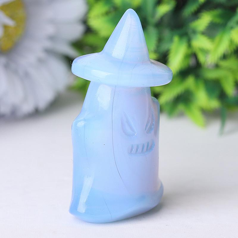 2.5" Blue Pink White Opalite Ghost Crystal Carvings for Halloween Crystal wholesale suppliers