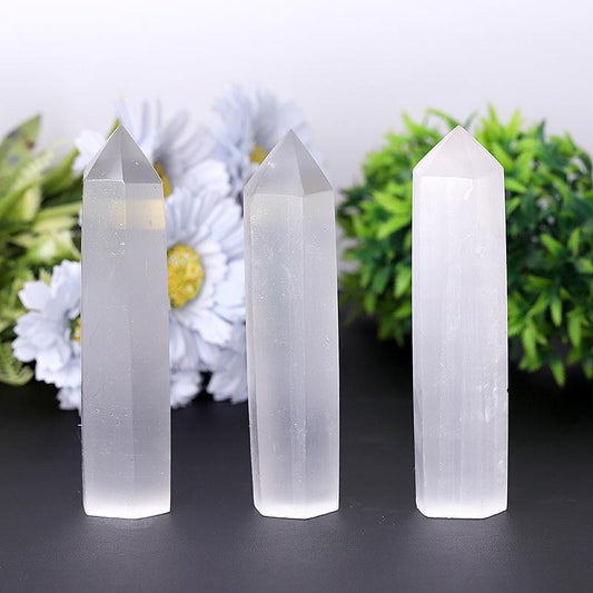 High Quality Selenite Points Healing Crystal Tower