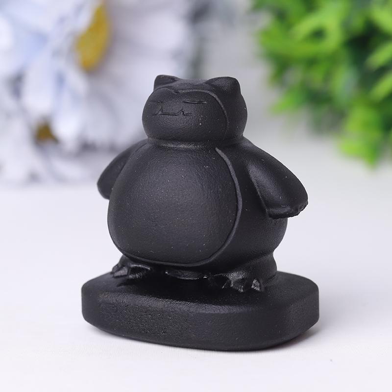 2" Black Obsidian Snorlax Crystal Carvings Crystal wholesale suppliers