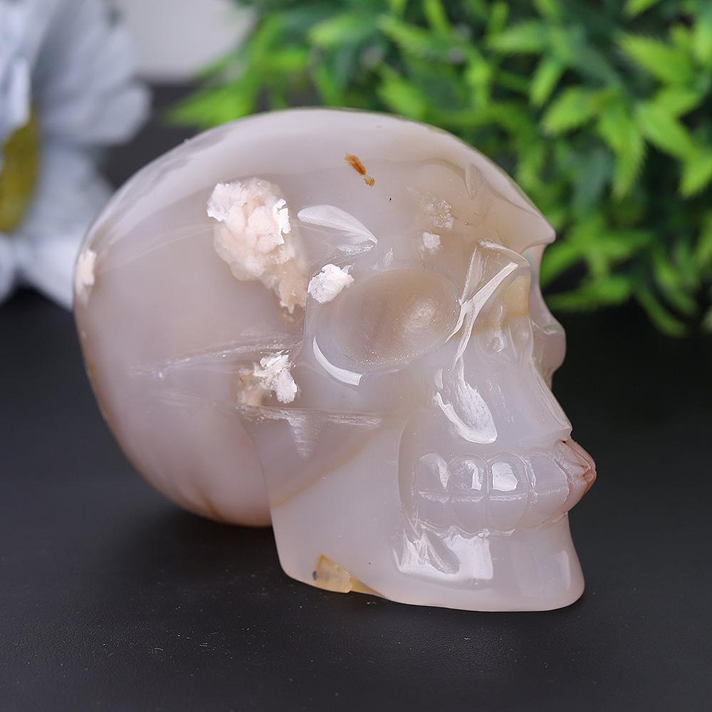 Flower Agate Crystal Skull Carvings Crystal wholesale suppliers